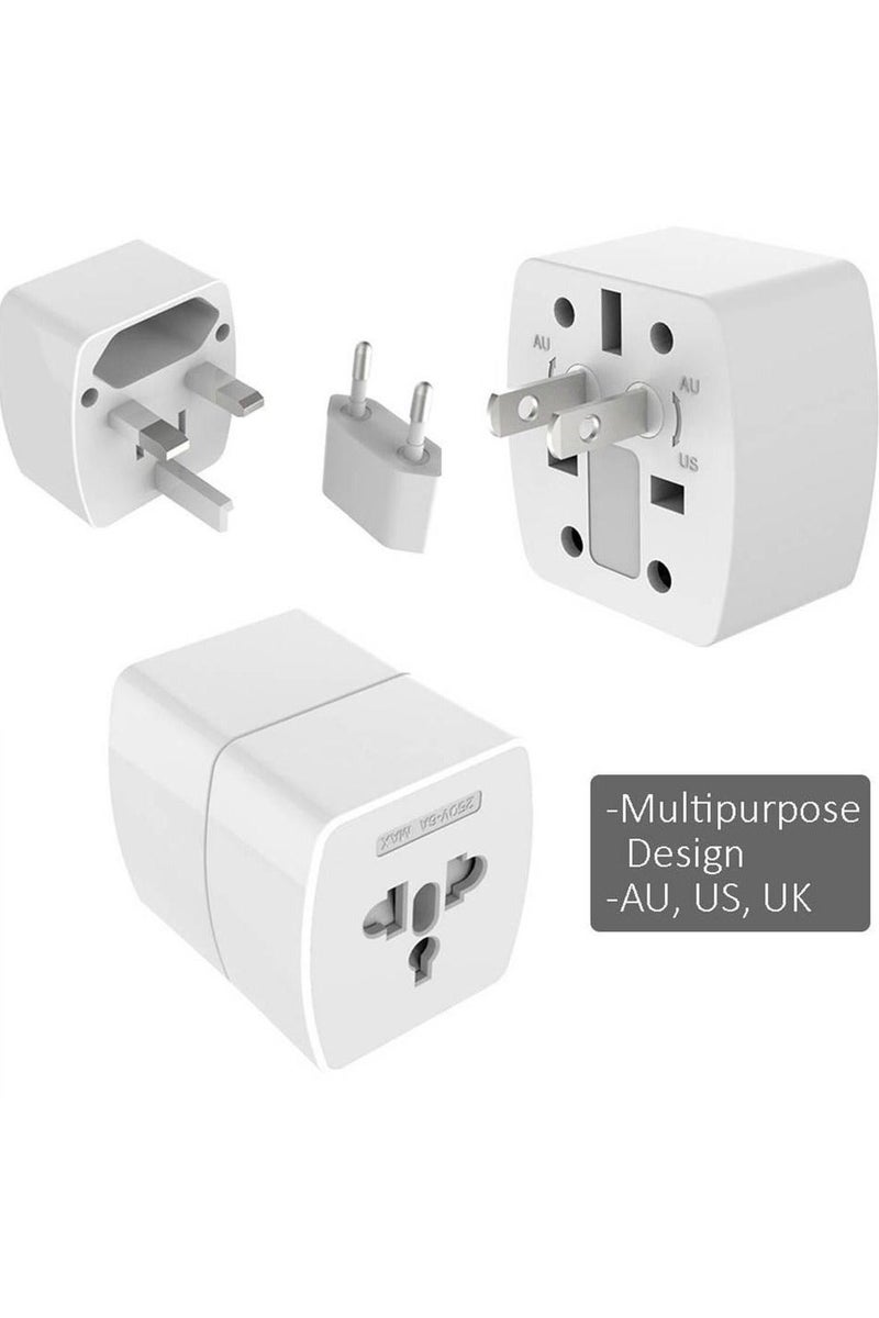 LDNIO Z4 Universal Plug Adapter ABS VO With UK/EU/US/AU Pin & 2 Universal Socket (6A) - White - Image 1